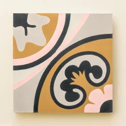 Custom-made yellow cement tiles